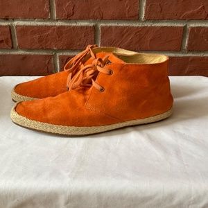 AJ ARMANI JEANS MEN’S ORANGE SUEDE LACE -UP ANKLE BOOTS SHOES SIZE US 9.5